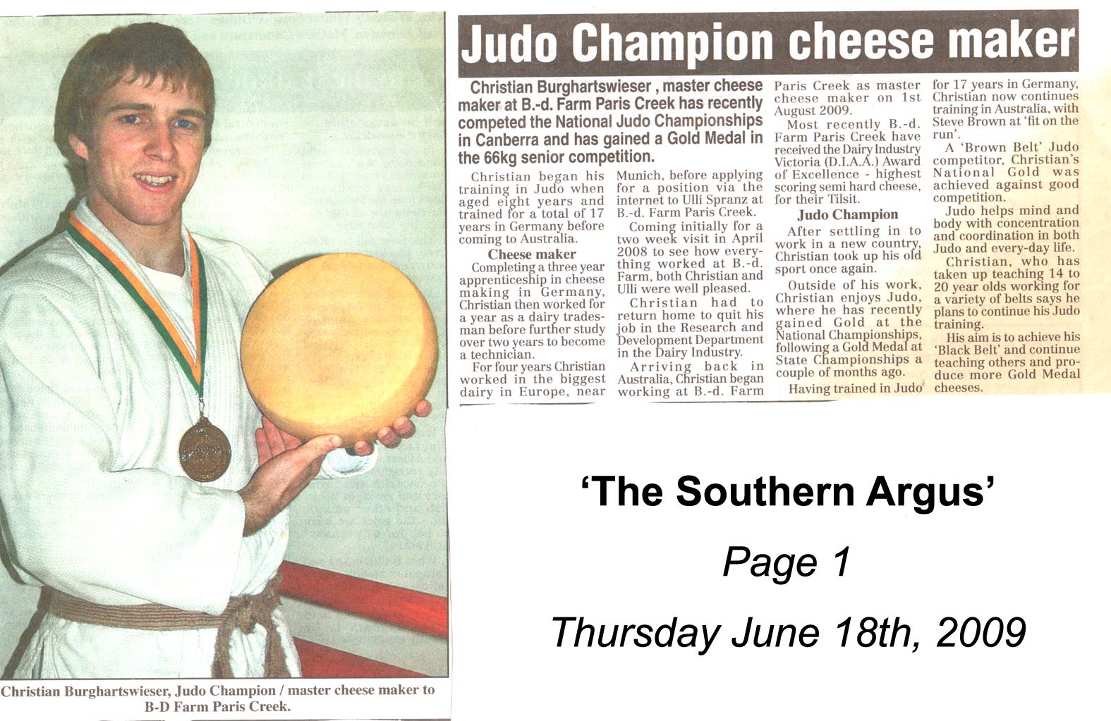 Judo Champion Cheesemaker